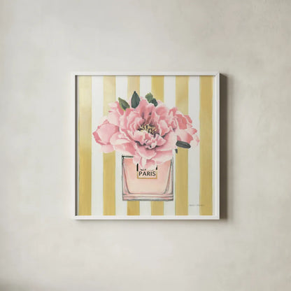 Forever Fashion Perfume by Marco Fabiano. Shown in a crisp white glass frame for a clean and minimalist style. Available as an archival giclee rolled canvas, fine art paper, or poster print. SKU 69125a.