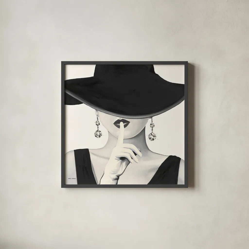 Haute Chapeau I by Marco Fabiano. Shown in a sleek black glass frame for a contemporary gallery look. Available as an archival giclee rolled canvas, fine art paper, or poster print. SKU 15641a.