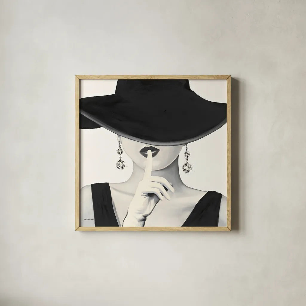 Haute Chapeau I by Marco Fabiano. Shown in a natural wood glass frame for a timeless modern aesthetic. Available as an archival giclee rolled canvas, fine art paper, or poster print. SKU 15641a.