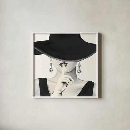 Haute Chapeau I by Marco Fabiano. Shown in a crisp white glass frame for a clean and minimalist style. Available as an archival giclee rolled canvas, fine art paper, or poster print. SKU 15641a.