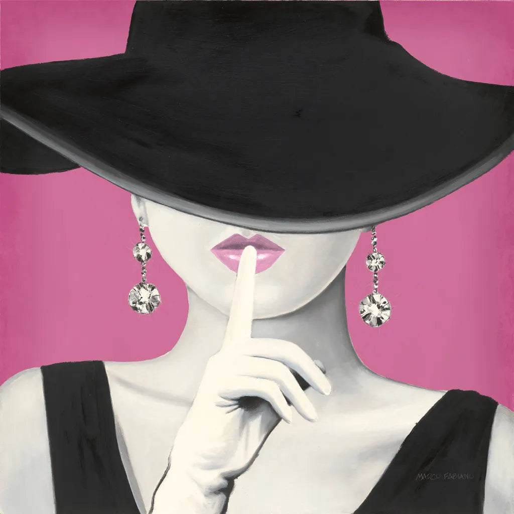Haute Chapeau I PInk by Marco Fabiano. SKU 82828a. Archival Giclee Fine art print for wall decor.