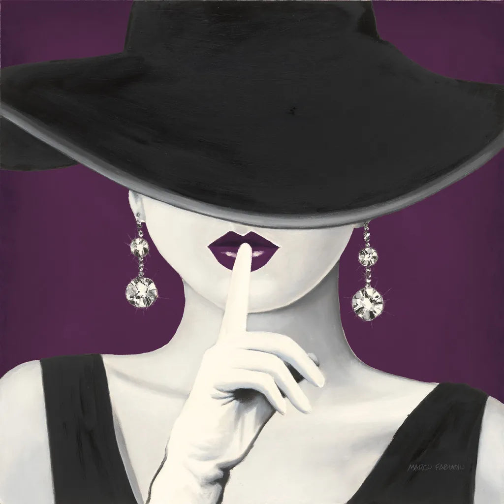 Haute Chapeau Purple I v2 by Marco Fabiano. SKU 65801a. Archival Giclee Fine art print for wall decor.