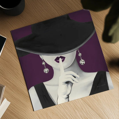 Haute Chapeau Purple I v2 by Marco Fabiano. Shown as a detailed flat fine art print, highlighting archival giclee quality. Available as an archival giclee rolled canvas, fine art paper, or poster print. SKU 65801a.