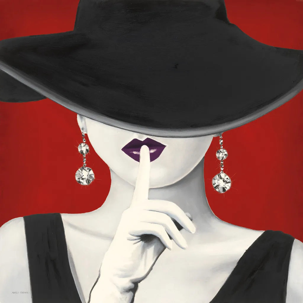 Haute Chapeau Purple Lips I by Marco Fabiano. SKU 15640a. Archival Giclee Fine art print for wall decor.