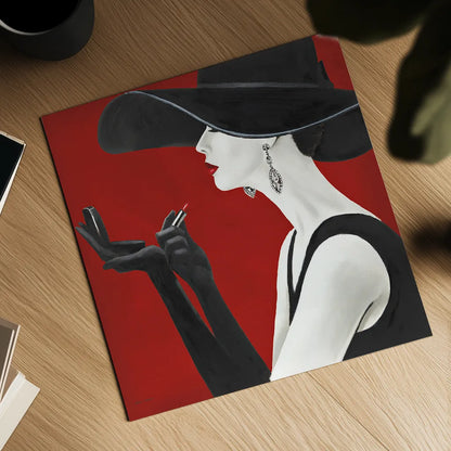 Haute Chapeau Rouge II by Marco Fabiano. Shown as a detailed flat fine art print, highlighting archival giclee quality. Available as an archival giclee rolled canvas, fine art paper, or poster print. SKU 11116a.