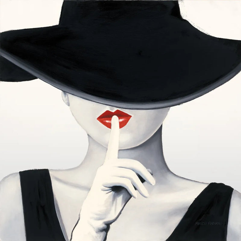 Haute Chapeau Silver by Marco Fabiano. SKU 96956a. Archival Giclee Fine art print for wall decor.