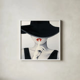 Haute Chapeau Silver by Marco Fabiano. Shown in a crisp white glass frame for a clean and minimalist style. Available as an archival giclee rolled canvas, fine art paper, or poster print. SKU 96956a.