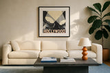 Hollywood by Marco Fabiano. Displayed in a glass frame with matte in a clean modern living room. Available as an archival giclee rolled canvas, fine art paper, or poster print. SKU 12600a.