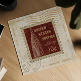Iconic Stamps II Square by Marco Fabiano. Shown as a detailed flat fine art print, highlighting archival giclee quality. Available as an archival giclee rolled canvas, fine art paper, or poster print. SKU 32912a.