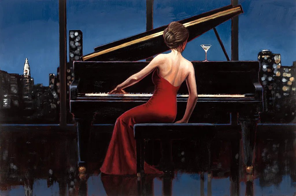 Lady in Red by Marco Fabiano. SKU 12689i. Archival Giclee Fine art print for wall decor.