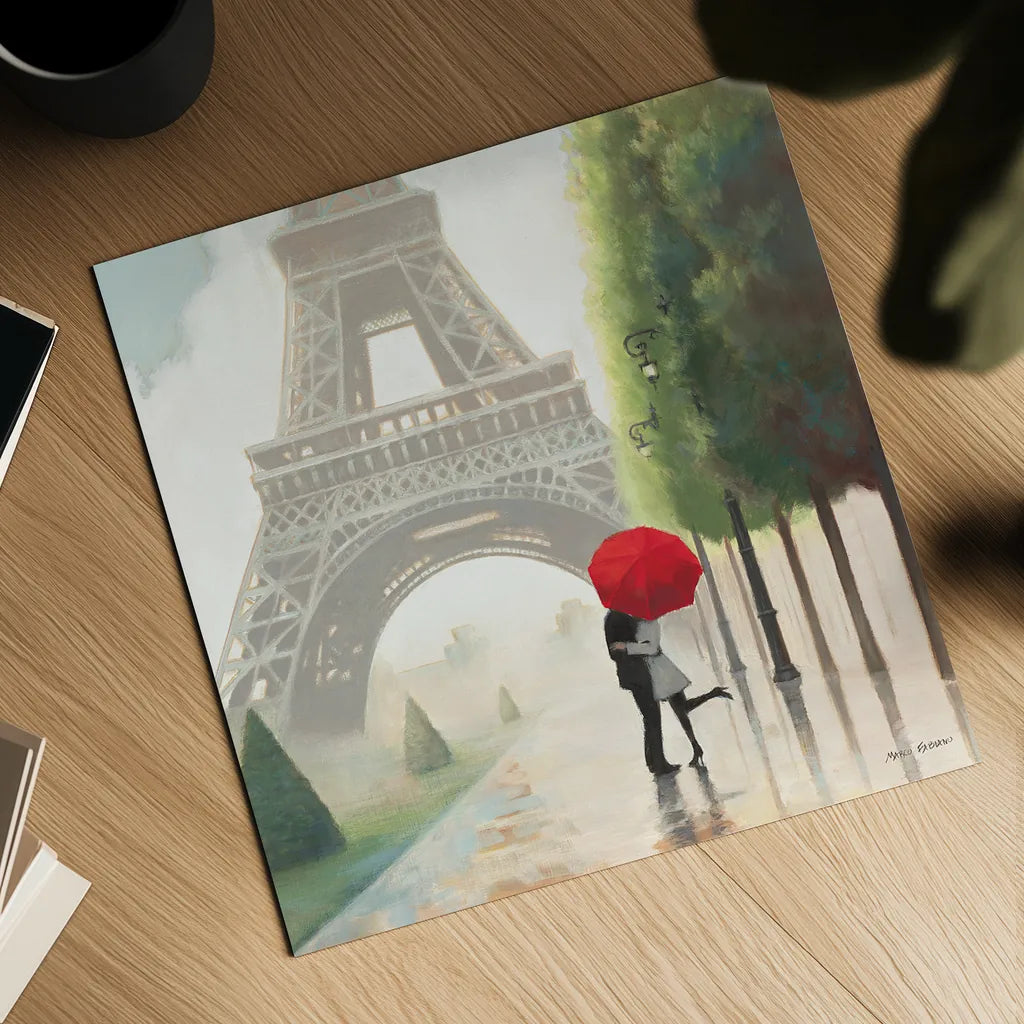 Paris Romance II by Marco Fabiano. Shown as a detailed flat fine art print, highlighting archival giclee quality. Available as an archival giclee rolled canvas, fine art paper, or poster print. SKU 13260a.