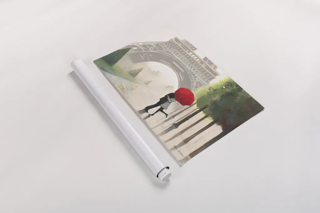 Paris Romance II Crop by Marco Fabiano. shown as a rolled paper print. Available as archival giclee rolled canvas, fine art paper, or poster print. SKU 13260i.