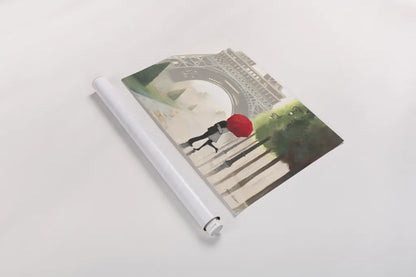 Paris Romance II Crop by Marco Fabiano. shown as a rolled paper print. Available as archival giclee rolled canvas, fine art paper, or poster print. SKU 13260i.