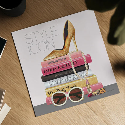 Paris Style II Sq Gold and Black by Marco Fabiano. Shown as a detailed flat fine art print, highlighting archival giclee quality. Available as an archival giclee rolled canvas, fine art paper, or poster print. SKU 18849a.