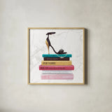 Paris Style III Marble Sq by Marco Fabiano. Shown in a natural wood glass frame for a timeless modern aesthetic. Available as an archival giclee rolled canvas, fine art paper, or poster print. SKU 69130a.