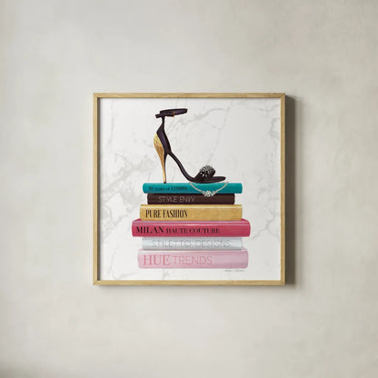 Paris Style III Marble Sq by Marco Fabiano. Shown in a natural wood glass frame for a timeless modern aesthetic. Available as an archival giclee rolled canvas, fine art paper, or poster print. SKU 69130a.