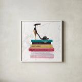 Paris Style III Marble Sq by Marco Fabiano. Shown in a crisp white glass frame for a clean and minimalist style. Available as an archival giclee rolled canvas, fine art paper, or poster print. SKU 69130a.