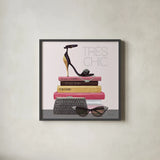 Paris Style III Sq Gold and Black by Marco Fabiano. Shown in a sleek black glass frame for a contemporary gallery look. Available as an archival giclee rolled canvas, fine art paper, or poster print. SKU 18850a.