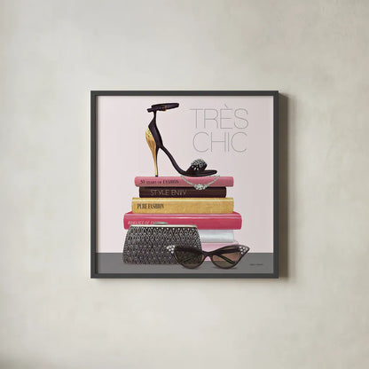 Paris Style III Sq Gold and Black by Marco Fabiano. Shown in a sleek black glass frame for a contemporary gallery look. Available as an archival giclee rolled canvas, fine art paper, or poster print. SKU 18850a.