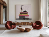 Paris Style III Sq Gold and Black by Marco Fabiano. Shown as extra-large giant wall art in a modern living room. Available as an archival giclee rolled canvas, fine art paper, or poster print. SKU 18850a.