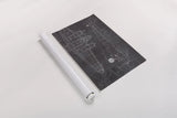 Plane Blueprint I by Marco Fabiano. shown as a rolled paper print. Available as archival giclee rolled canvas, fine art paper, or poster print. SKU 13661i.