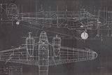 Plane Blueprint I No Words Post by Marco Fabiano. SKU 33823i. Archival Giclee Fine art print for wall decor.