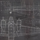 Plane Blueprint II by Marco Fabiano. SKU 14259a. Archival Giclee Fine art print for wall decor.