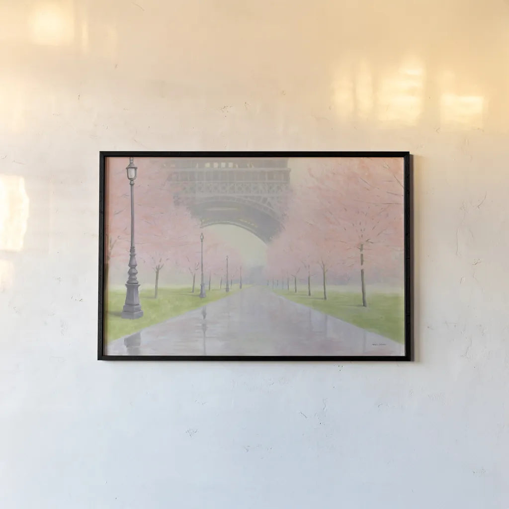 Printemps a Paris I v2 by Marco Fabiano. shown as a paper print in a black flame. Available as a archival giclee rolled canvas, fine art paper, or poster print. SKU 58298i.