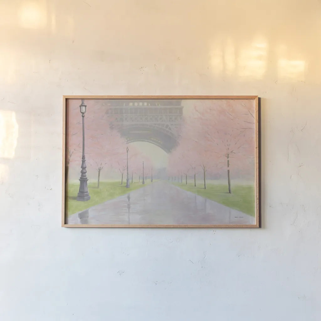 Printemps a Paris I v2 by Marco Fabiano. shown as a paper print in a natural frame. Available as a archival giclee rolled canvas, fine art paper, or poster print. SKU 58298i.