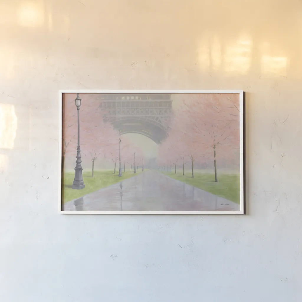 Printemps a Paris I v2 by Marco Fabiano. shown as a paper print in a white frame. Available as a archival giclee rolled canvas, fine art paper, or poster print. SKU 58298i.