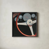 RPM I No Words Red by Marco Fabiano. Shown in a sleek black glass frame for a contemporary gallery look. Available as an archival giclee rolled canvas, fine art paper, or poster print. SKU 53148a.