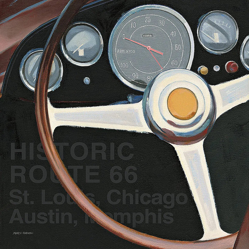 RPM I Route 66 Words by Marco Fabiano. SKU 32940a. Archival Giclee Fine art print for wall decor.