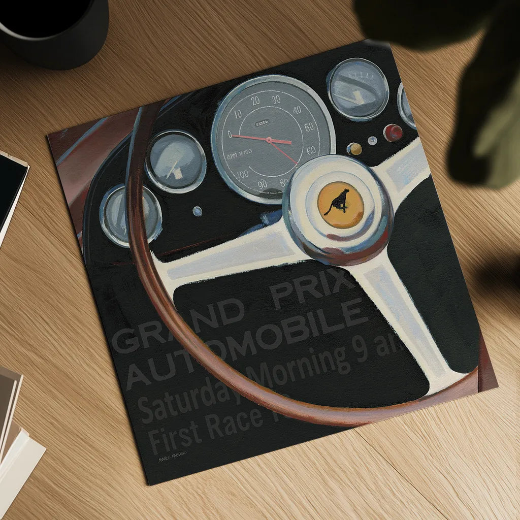 RPM I with Words by Marco Fabiano. Shown as a detailed flat fine art print, highlighting archival giclee quality. Available as an archival giclee rolled canvas, fine art paper, or poster print. SKU 16423a.