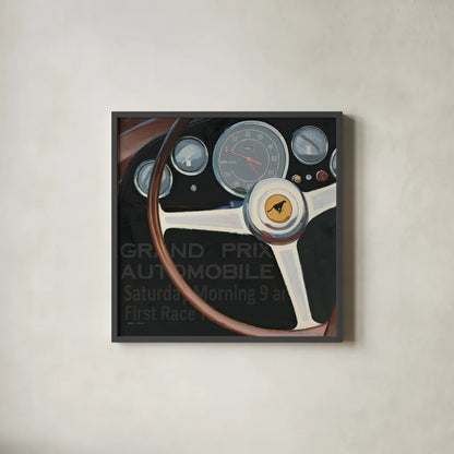 RPM I with Words by Marco Fabiano. Shown in a sleek black glass frame for a contemporary gallery look. Available as an archival giclee rolled canvas, fine art paper, or poster print. SKU 16423a.
