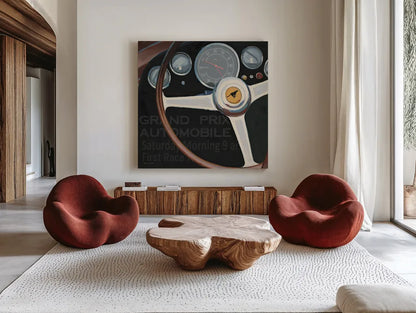 RPM I with Words by Marco Fabiano. Shown as extra-large giant wall art in a modern living room. Available as an archival giclee rolled canvas, fine art paper, or poster print. SKU 16423a.