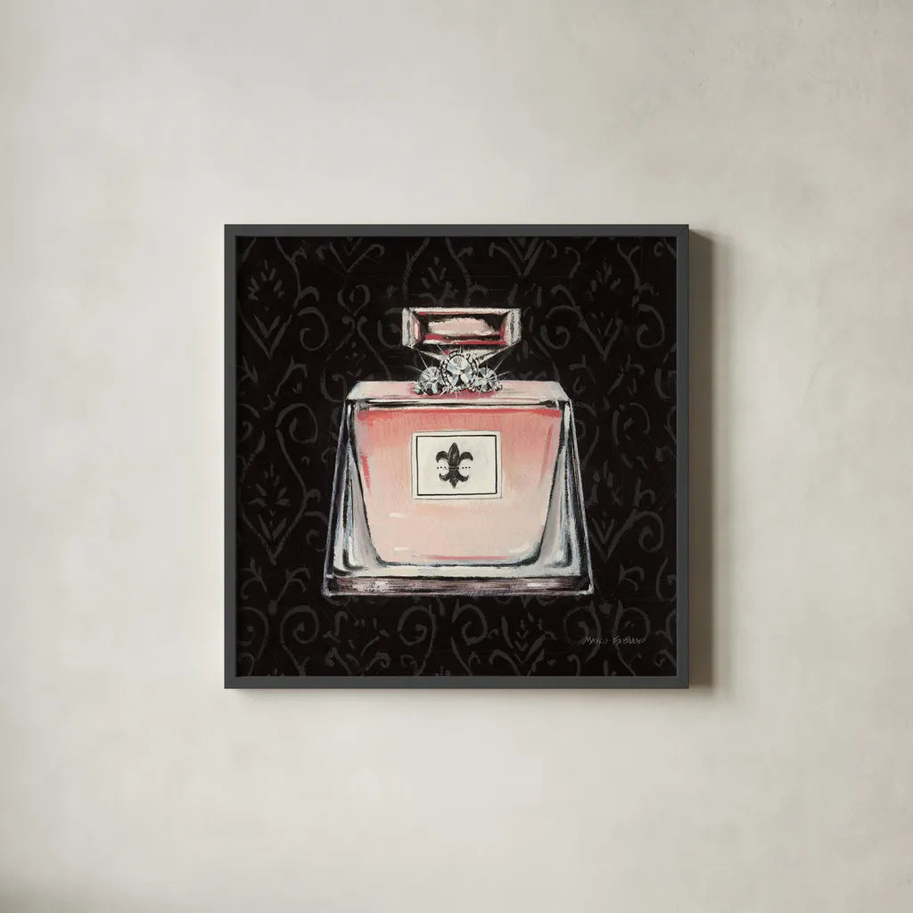 Samanthas Boudoir III by Marco Fabiano. Shown in a sleek black glass frame for a contemporary gallery look. Available as an archival giclee rolled canvas, fine art paper, or poster print. SKU 10748a.