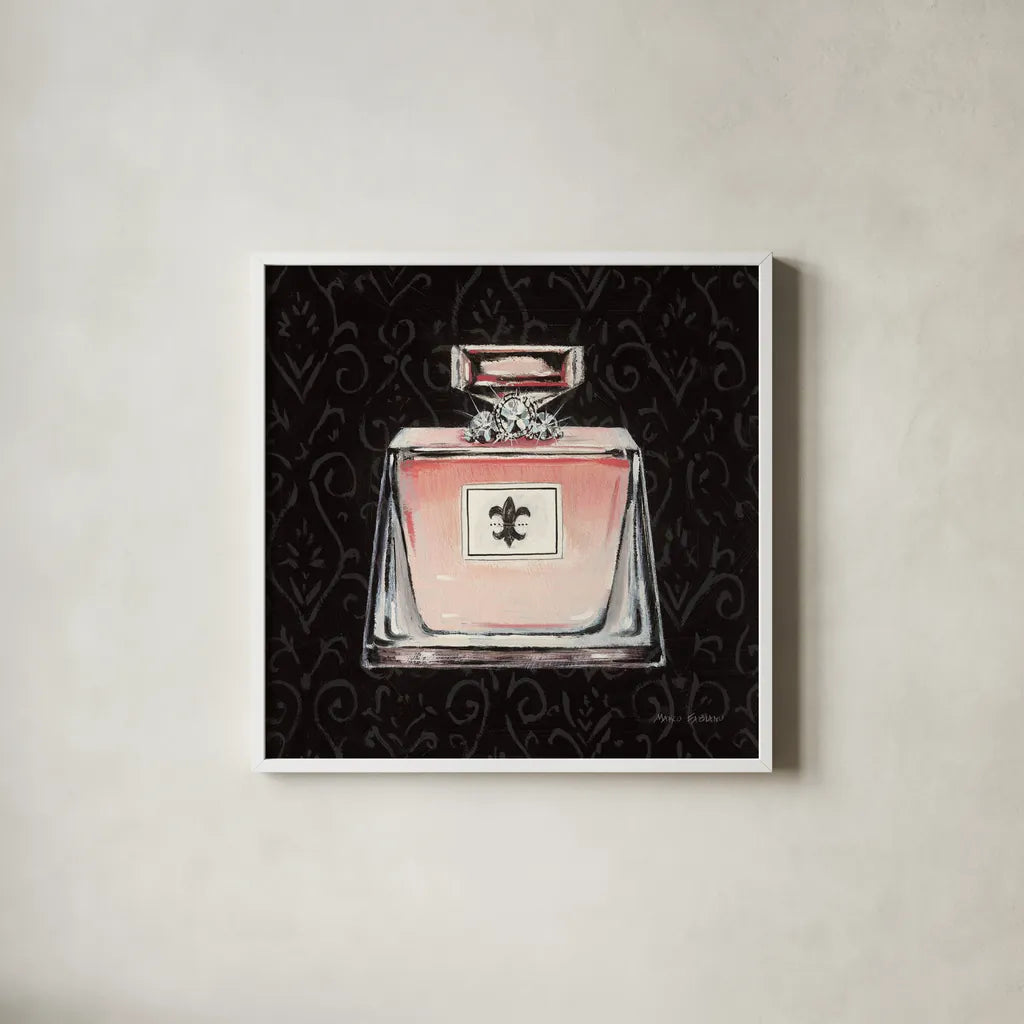 Samanthas Boudoir III by Marco Fabiano. Shown in a crisp white glass frame for a clean and minimalist style. Available as an archival giclee rolled canvas, fine art paper, or poster print. SKU 10748a.