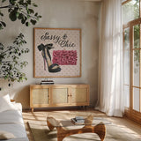 Simply Splendid I by Marco Fabiano. Shown in a natural wood frame in a cozy modern living room. Available as an archival giclee rolled canvas, fine art paper, or poster print. SKU 46468a.