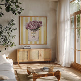 Simply Splendid Perfume v2 by Marco Fabiano. Shown in a natural wood frame in a cozy modern living room. Available as an archival giclee rolled canvas, fine art paper, or poster print. SKU 99188a.