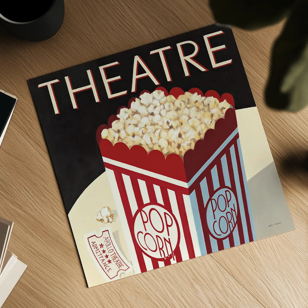 Theatre by Marco Fabiano. Shown as a detailed flat fine art print, highlighting archival giclee quality. Available as an archival giclee rolled canvas, fine art paper, or poster print. SKU 12599a.