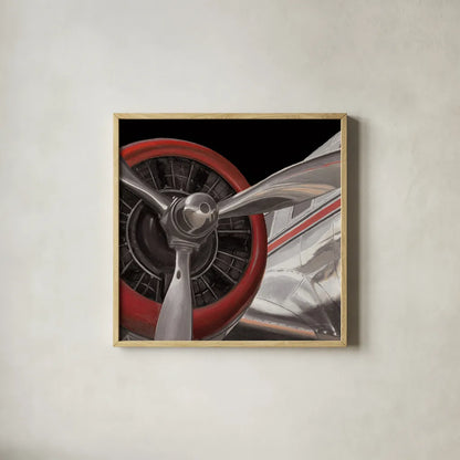 Travel by Air Dark II by Marco Fabiano. Shown in a natural wood glass frame for a timeless modern aesthetic. Available as an archival giclee rolled canvas, fine art paper, or poster print. SKU 14266a.