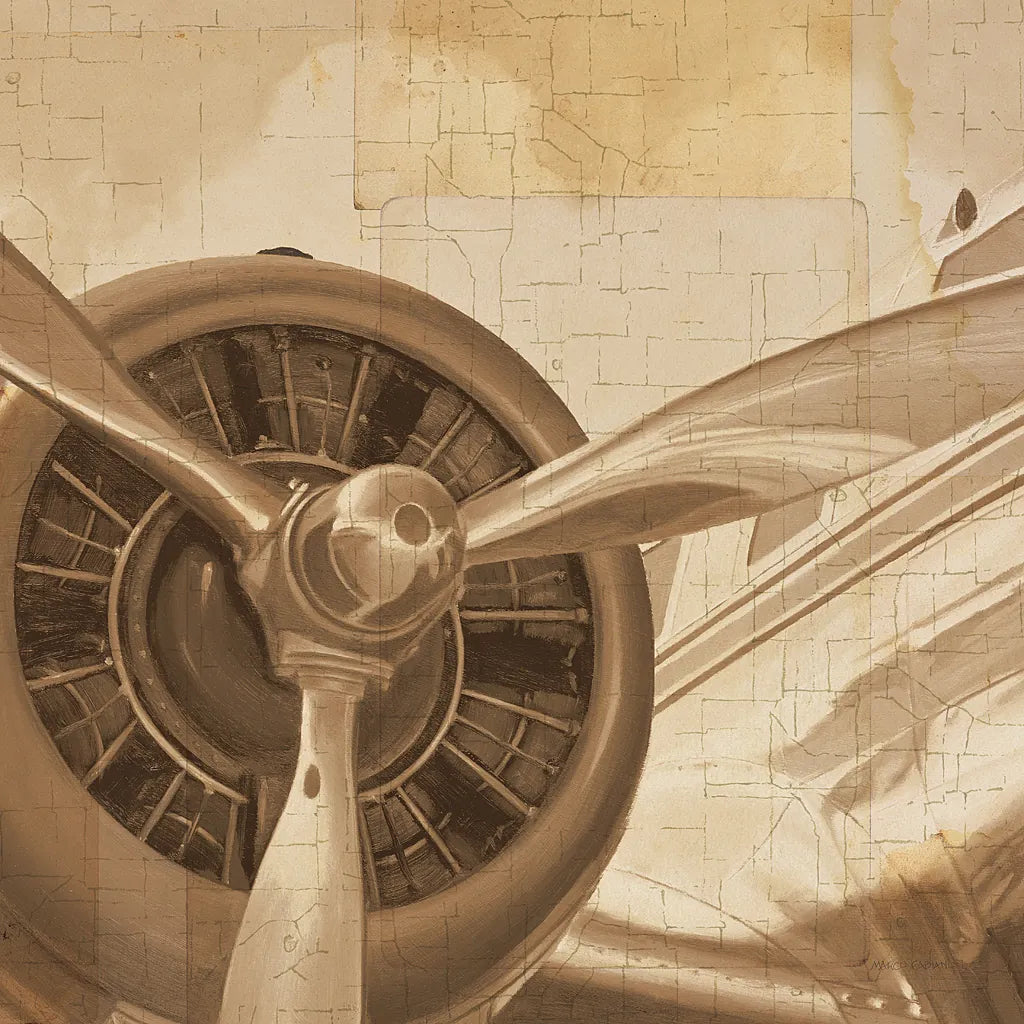 Travel by Air II Sepia No Words by Marco Fabiano. SKU 33822a. Archival Giclee Fine art print for wall decor.