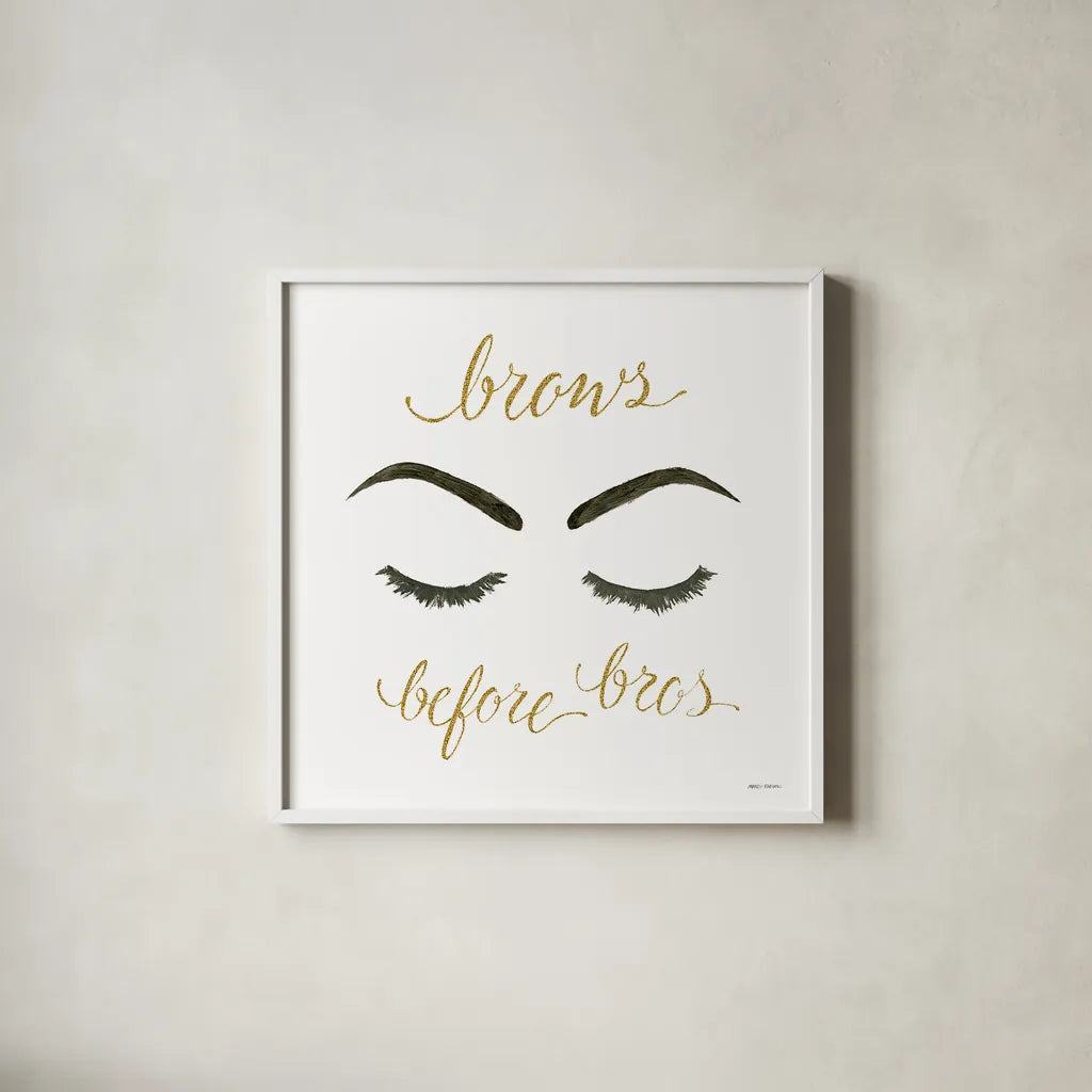 Wake Up and Make Up II by Marco Fabiano. Shown in a crisp white glass frame for a clean and minimalist style. Available as an archival giclee rolled canvas, fine art paper, or poster print. SKU 46223a.