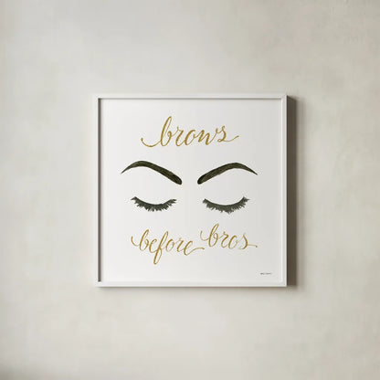 Wake Up and Make Up II by Marco Fabiano. Shown in a crisp white glass frame for a clean and minimalist style. Available as an archival giclee rolled canvas, fine art paper, or poster print. SKU 46223a.