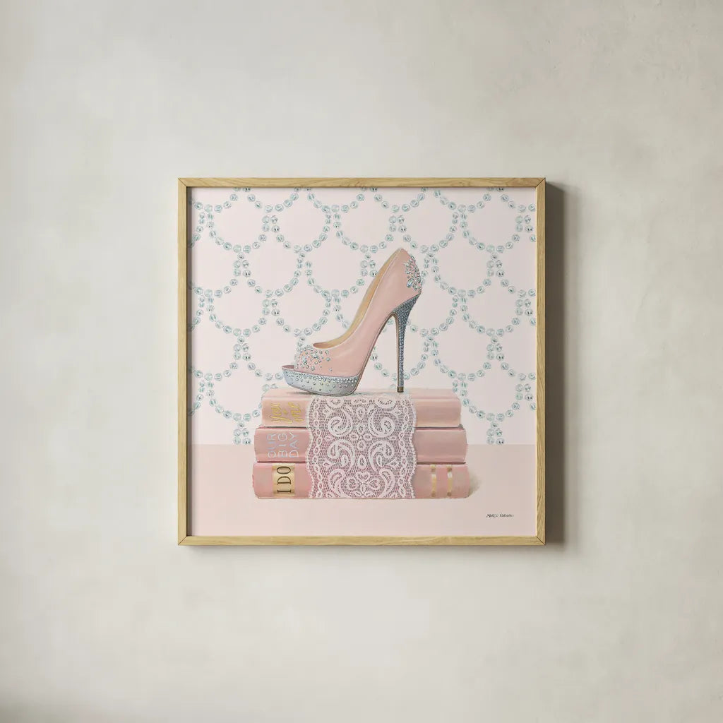 Wedding Glamour I by Marco Fabiano. Shown in a natural wood glass frame for a timeless modern aesthetic. Available as an archival giclee rolled canvas, fine art paper, or poster print. SKU 39379a.