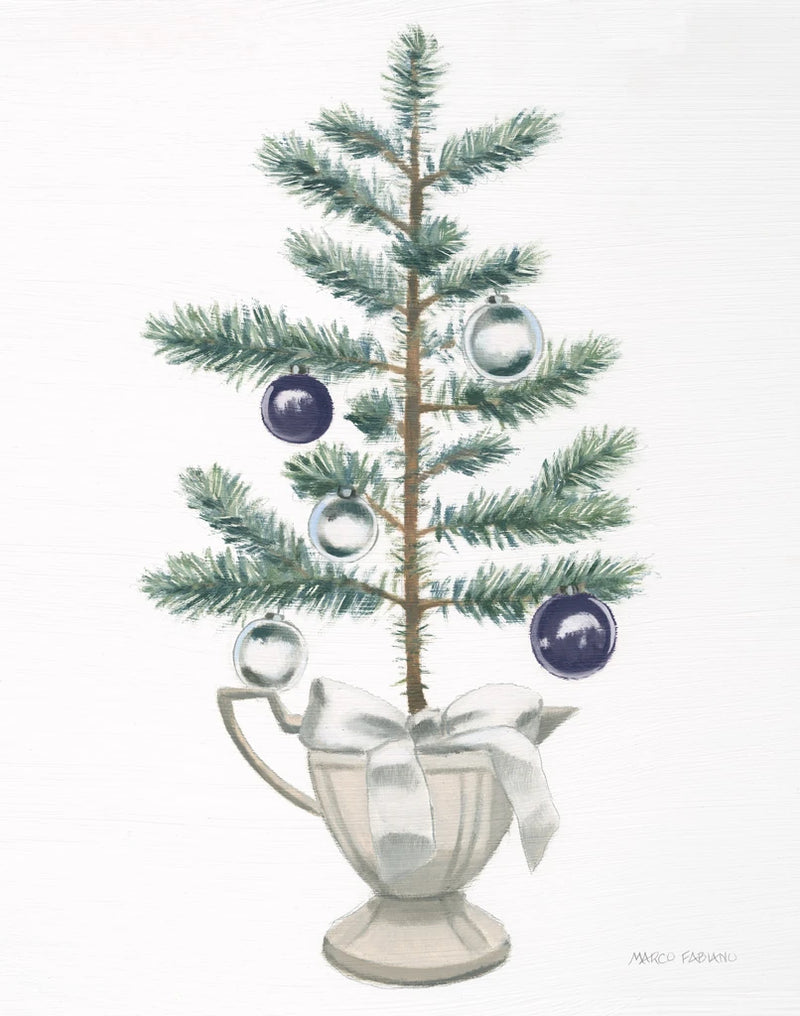 White Christmas Tree Navy by Marco Fabiano