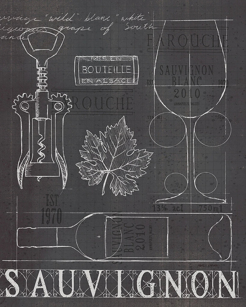 Wine Blueprint IV v2 Charcoal by Marco Fabiano