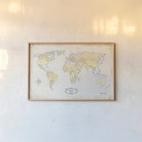 World Trekker I by Marco Fabiano. shown as a paper print in a natural frame. Available as a archival giclee rolled canvas, fine art paper, or poster print. SKU 37227i.
