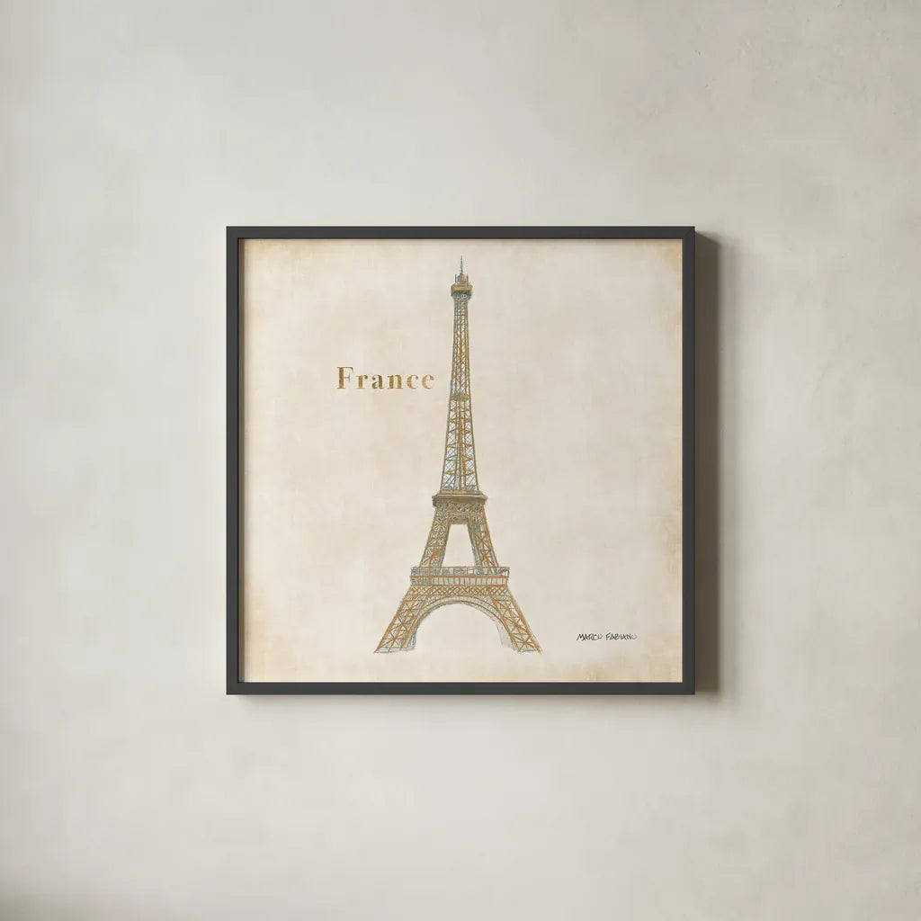 World Trekker III by Marco Fabiano. Shown in a sleek black glass frame for a contemporary gallery look. Available as an archival giclee rolled canvas, fine art paper, or poster print. SKU 37229a.