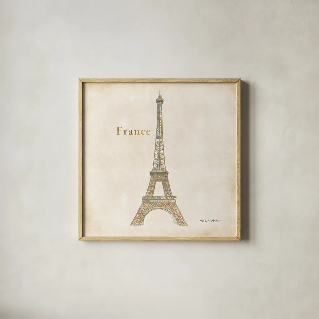 World Trekker III by Marco Fabiano. Shown in a natural wood glass frame for a timeless modern aesthetic. Available as an archival giclee rolled canvas, fine art paper, or poster print. SKU 37229a.